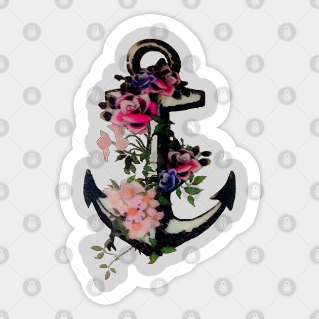 Floral Anchor Sticker by madmonkey